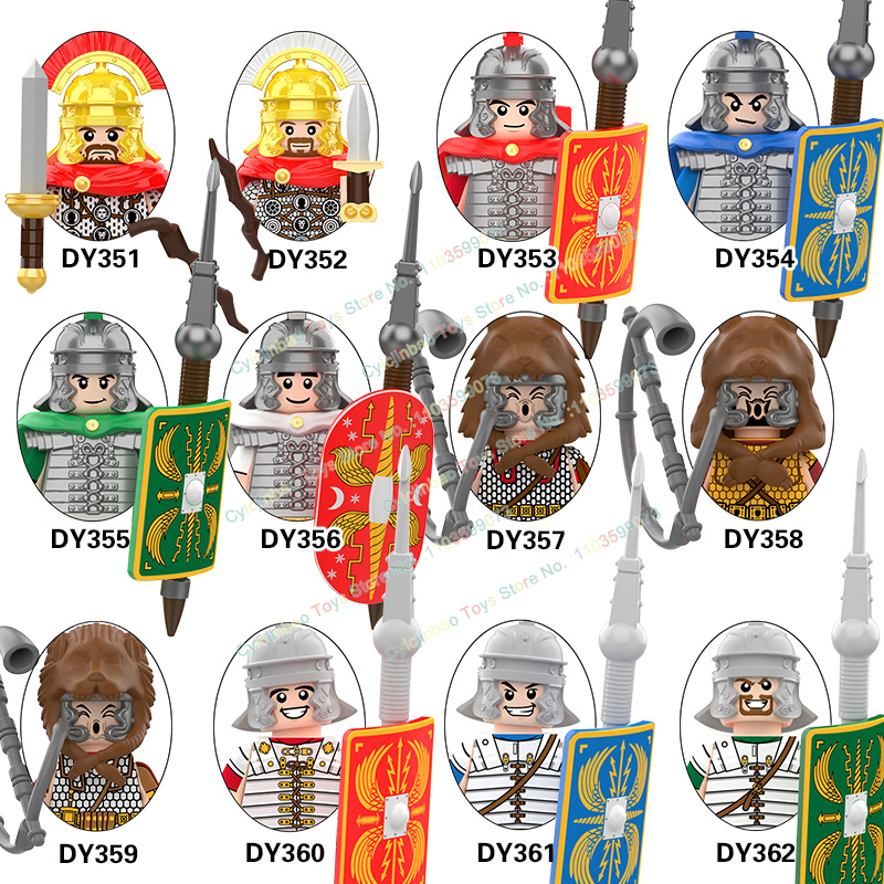 Lego Minifigure Holder - อัศวินทหารยุคกลาง Legion Hoplite Centurion ทหารสงครามโรมัน Building