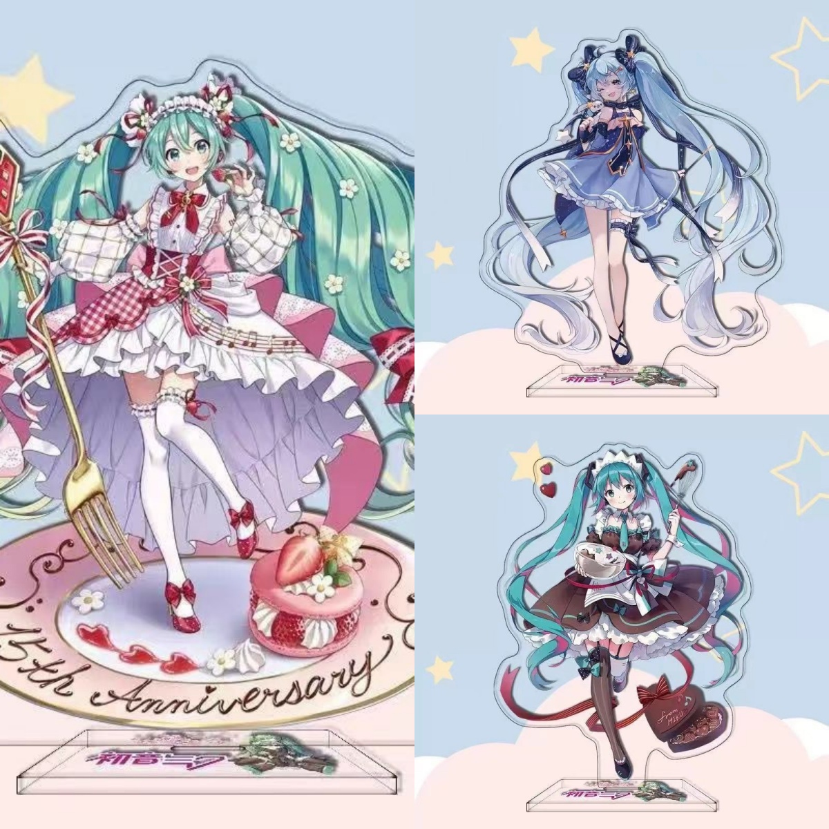 Figma Stand Set - ตุ๊กตาอะคริลิกตัวละครอนิเมะฮัตสึเนะ มิกุ นักร้องเสมือนจริง ของตกแต่งโต๊ะทำงาน ของสะสมสำหรับแฟนคลับ ของขวัญ