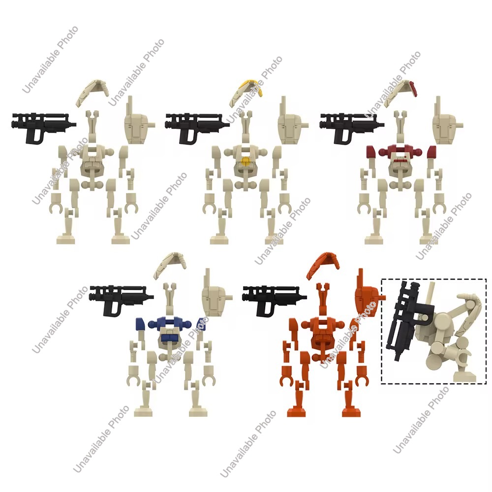 Lego Minifigure Holder - ของเล่นฮอตทอยส์ ชุดอาวุธ MY901-MY905 กางเกง ชิ้นส่วนผม ฟิกเกอร์หุ่นยนต์