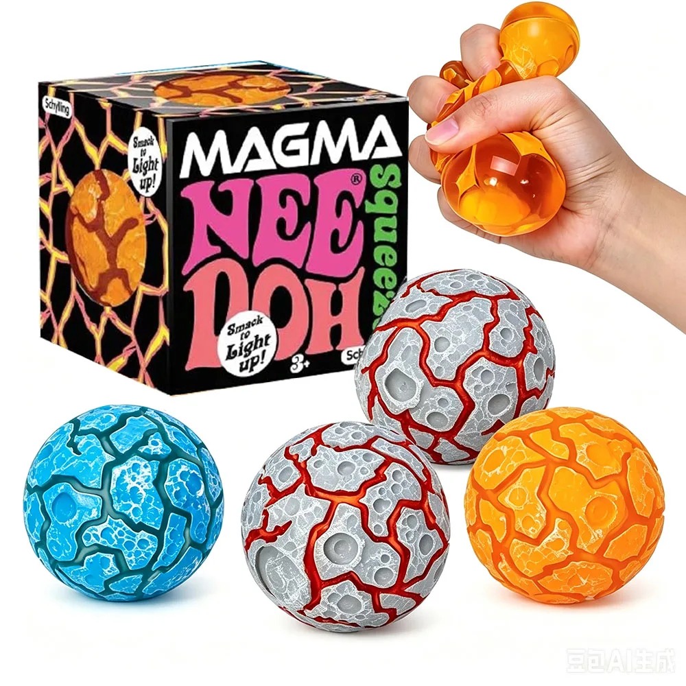 Fidget Cube Original - สินค้าใหม่ NeeDoh Glitter Magma Ball ของเล่นบีบคลายเครียด