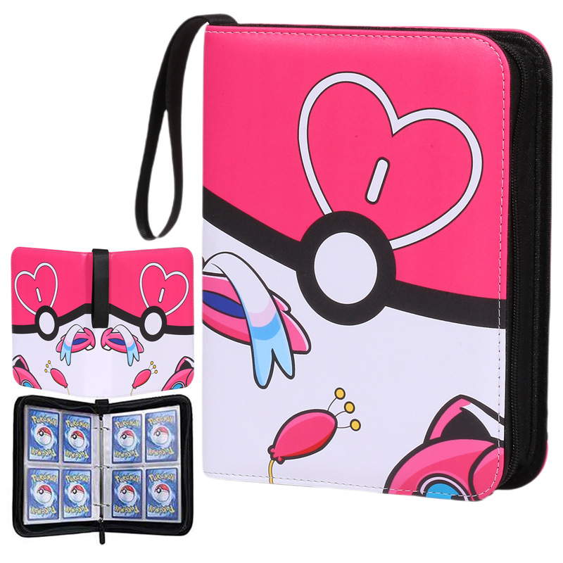 Pokemon Binder Card - ใหม่โปเกมอนการ์ดคอลเลคชั่นอัลบั้ม 400 ชิ้นแฟ้มการ์ตูนซิปอัลบั้มรูปภาพสำหรับแฟนอะนิเมะหนัง PU หนังสือเก็บของสำหรับการ์ดเกม