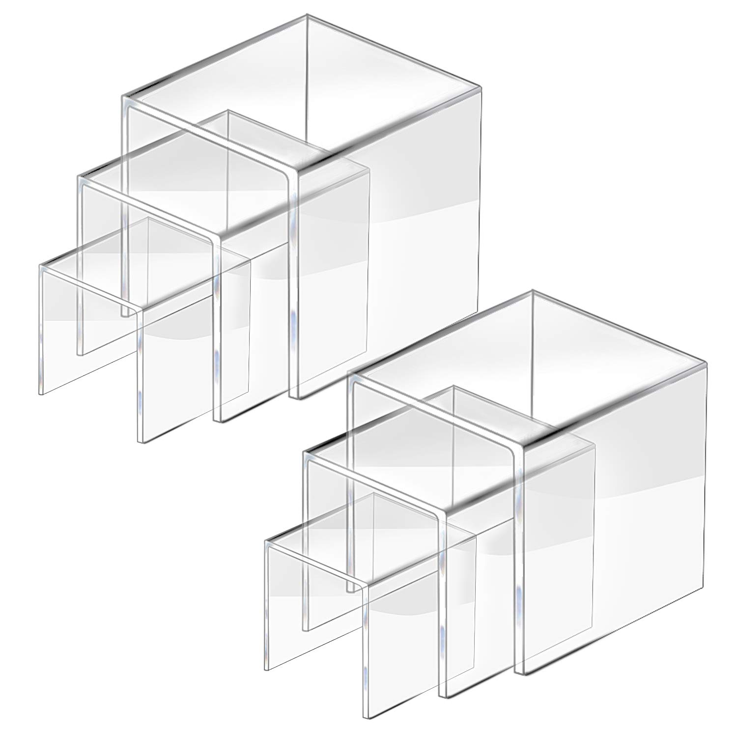 U รูปร่างอะคริลิค Risers ชั้นว - Pop Display Shelf บทวิจารณ์และราคา